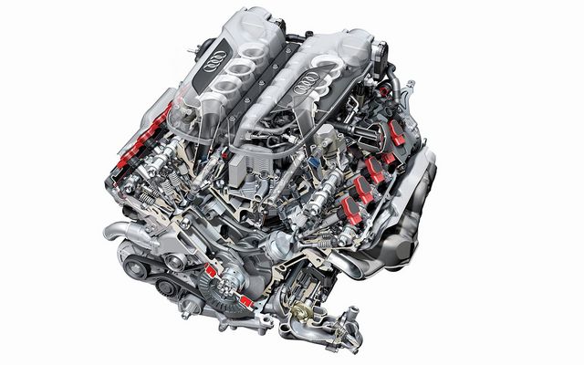 Le V10 de 5,2 litres en coupe (Audi AG)