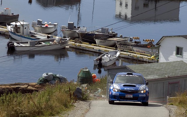 The Targa STI in the tight Greenspond stage