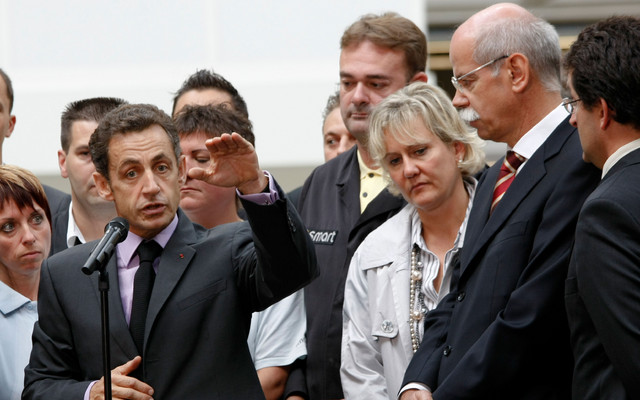 Dieter Zetsche,  président du groupe Daimler et Nicolas Sarkozy