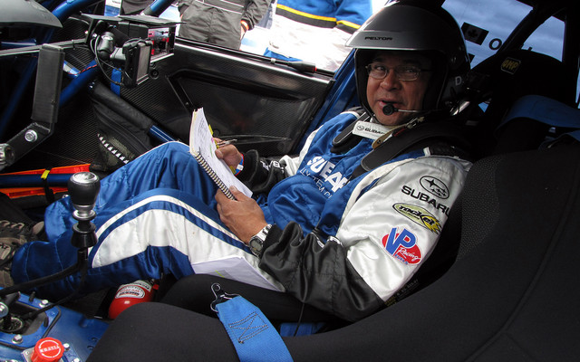Chief mechanic Stewart Hoo in his new role as co-driver
