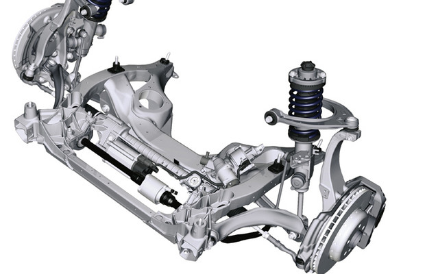La suspension avant à doubles leviers triangulés de la Série 5