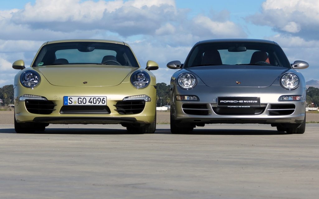 Les Porsche types 991 et 997 sont de largeur identique et pourtant . . .