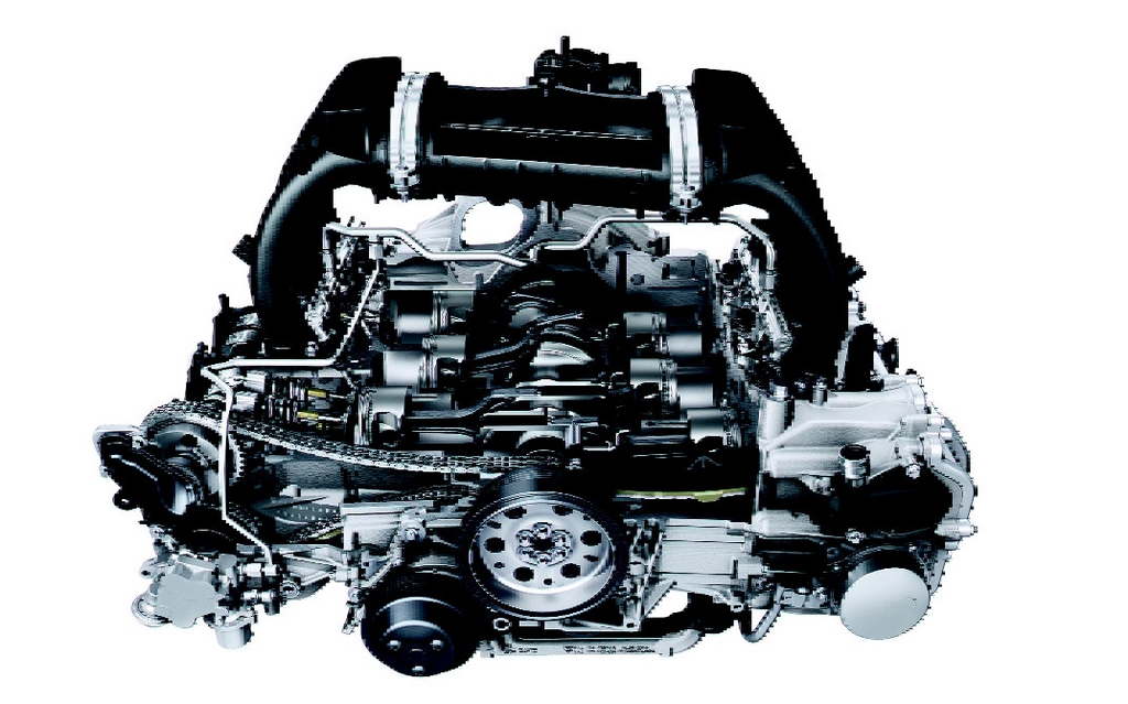 Le moteur de la Boxster est à plat et monté en position centrale