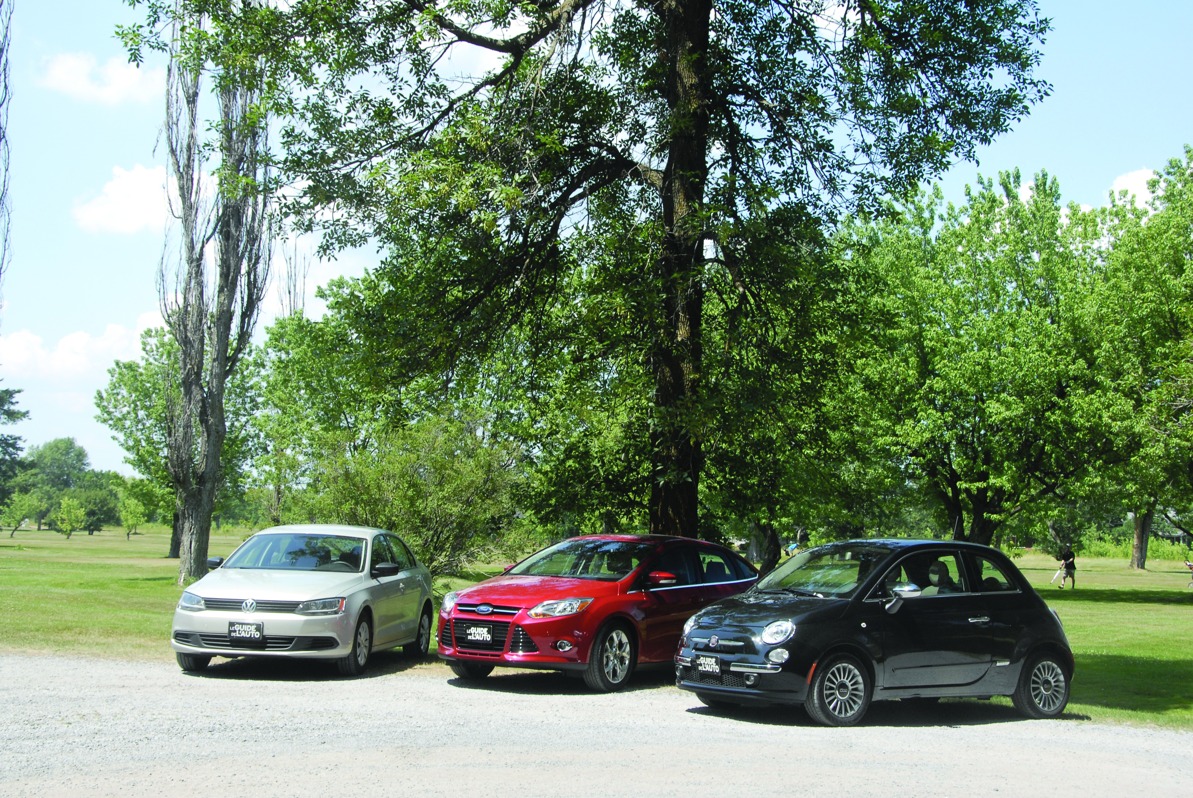 Nos trois voitures "budgétaires": Volkswagen Jetta, Ford Focus et Fiat 500