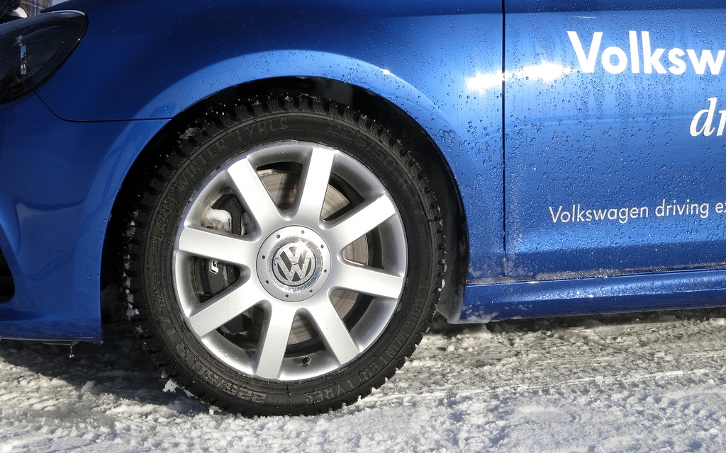 The Golf R was fitted with Swedish-made Lappi tires and 250 crampons