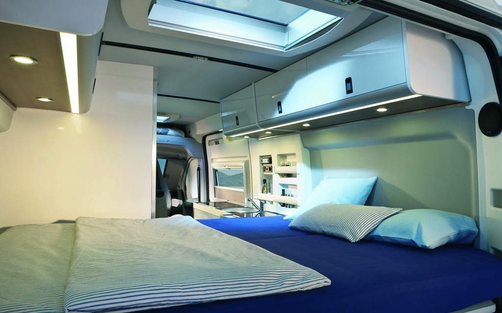 The back sleeper and storage compartments 