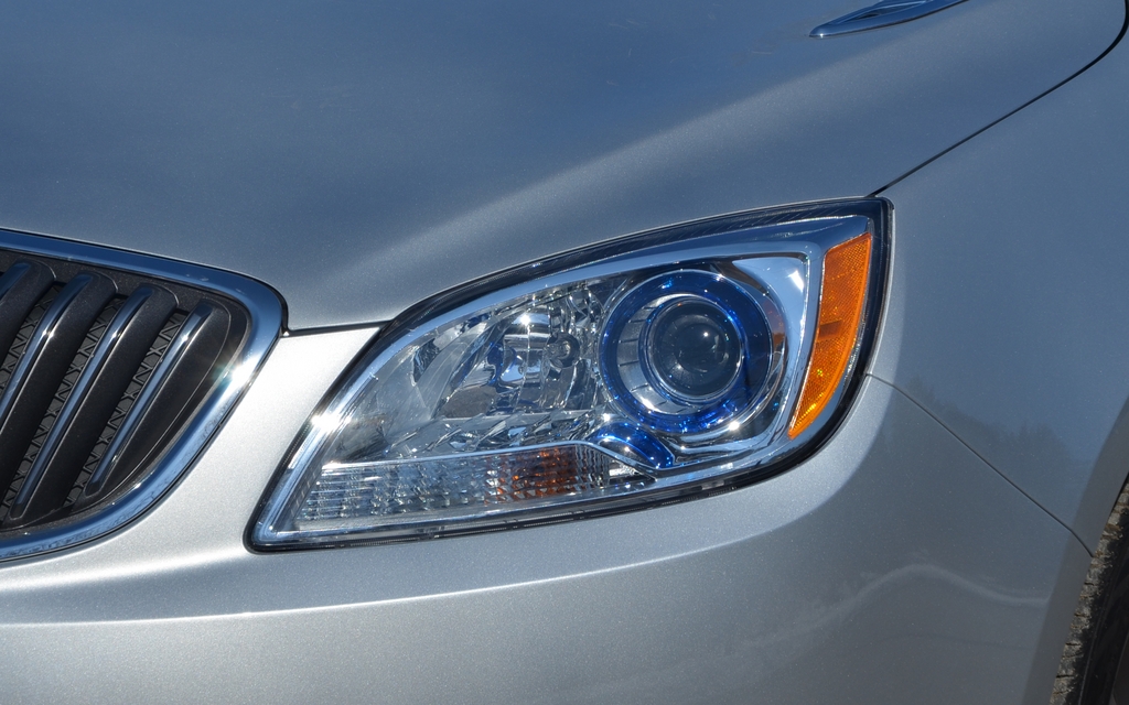 The bluish headlamps are a part of the Buick signature 