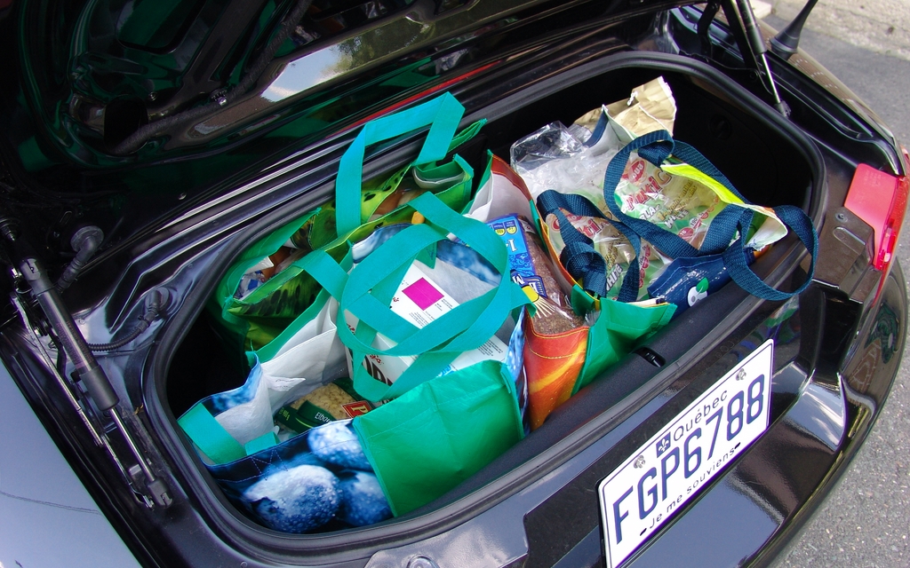 A golf bag, maybe. Groceries, definitely.