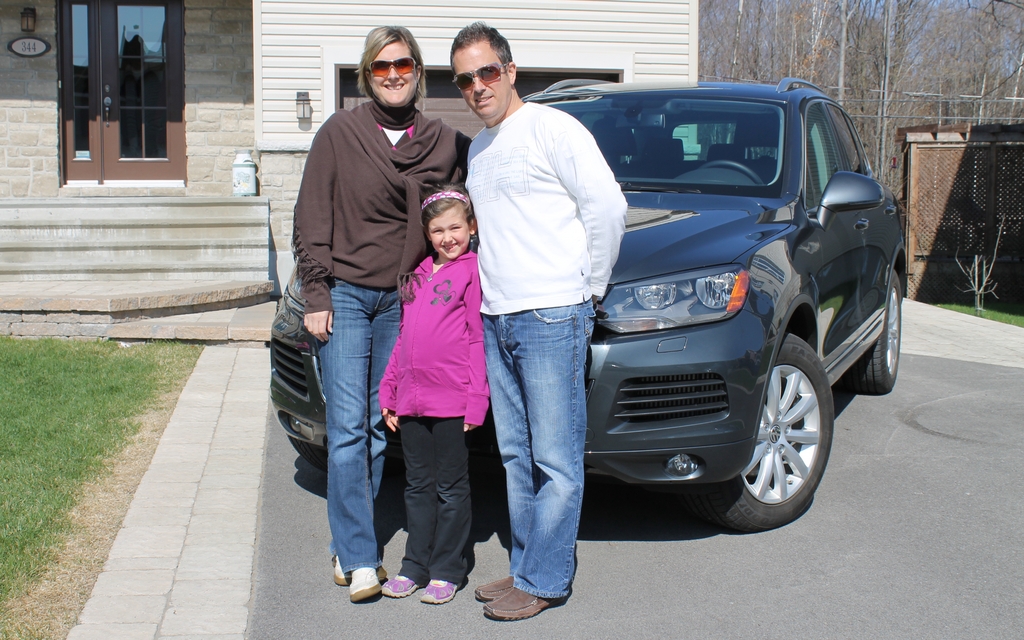 Annie Paquette, daughter and Daniel Gascon with the Touareg