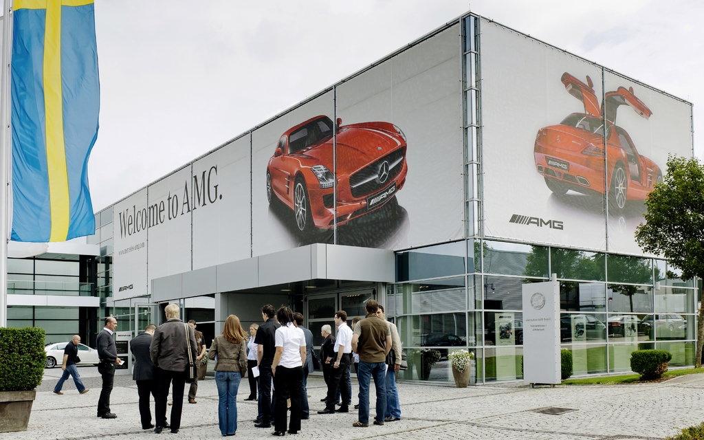 L'espace d'accueil des clients AMG à Affalterbach.