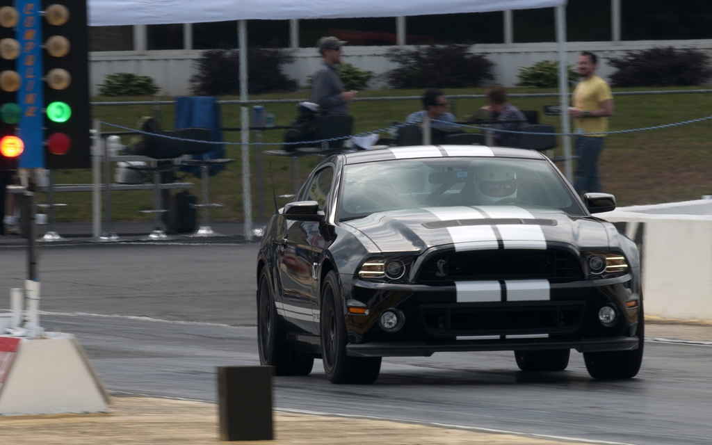 A GT500 on the track at the Atlanta Dragway