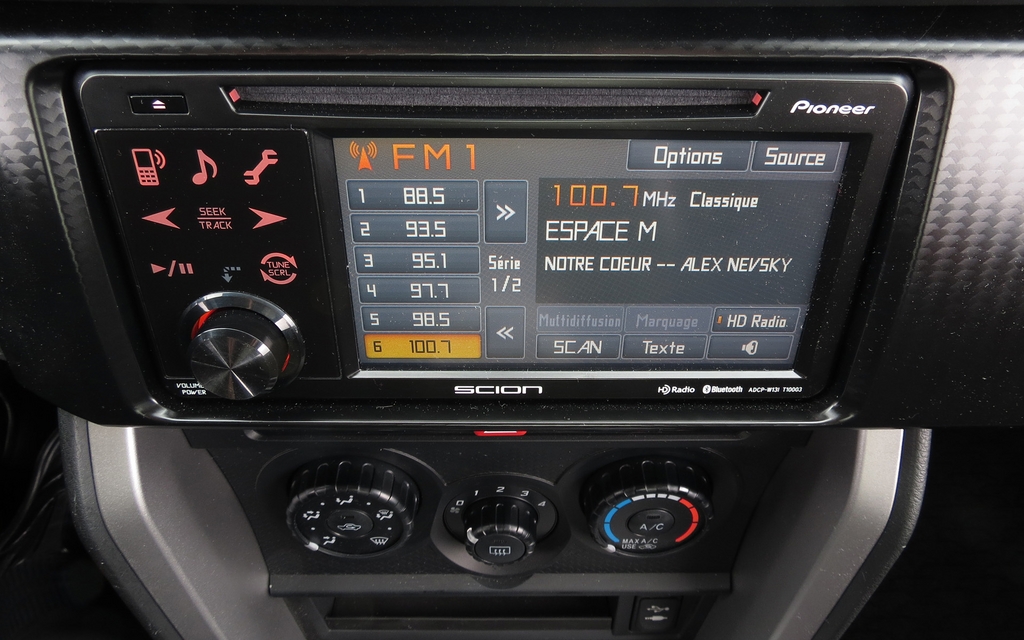 The FR-S’ touch screen is much nicer than that of the BRZ