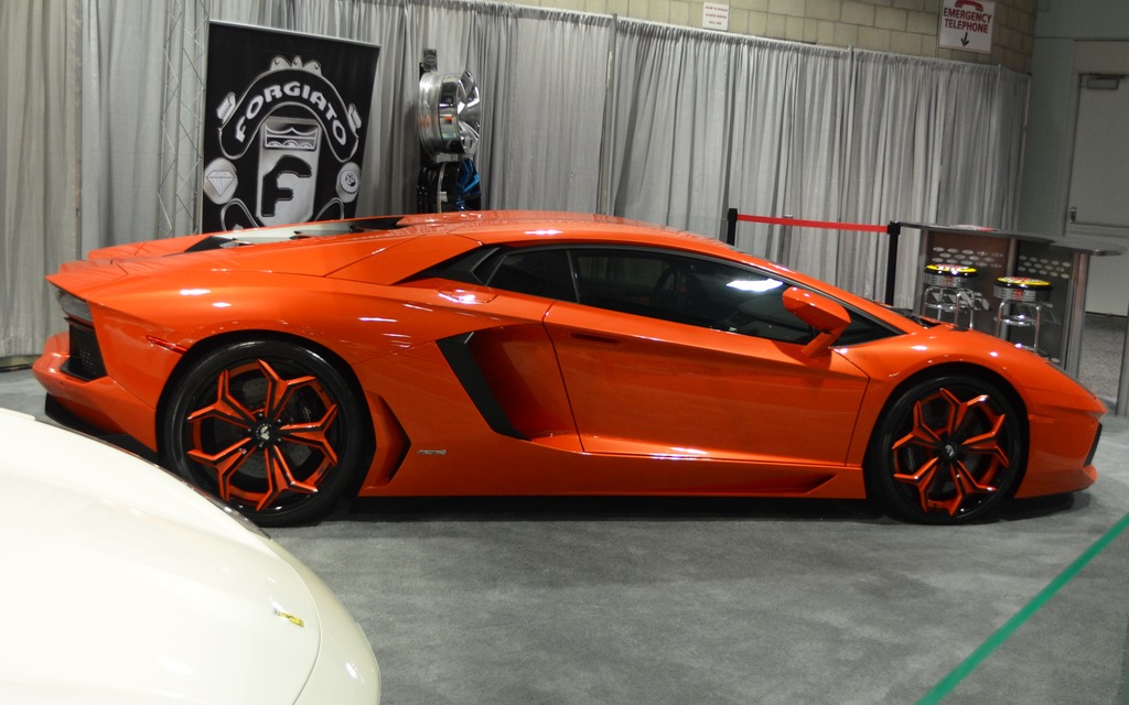 A modified Lamborghini Aventador.