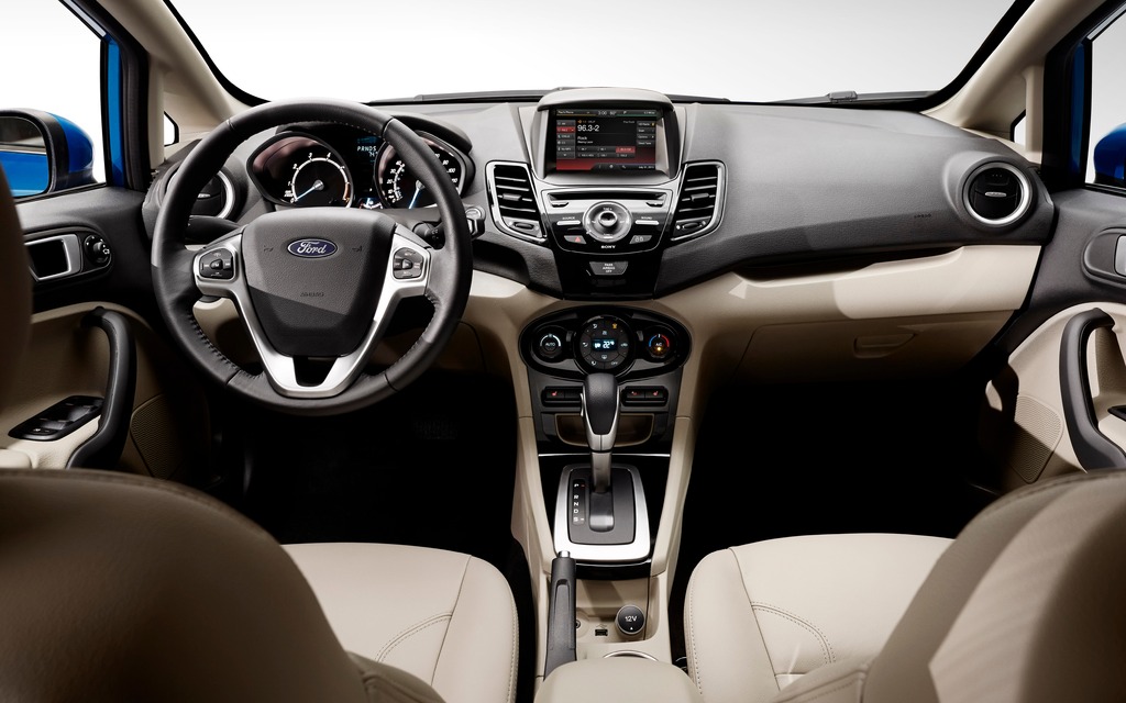 2014 Ford Fiesta: Leather seats and steering wheel on high-end trims