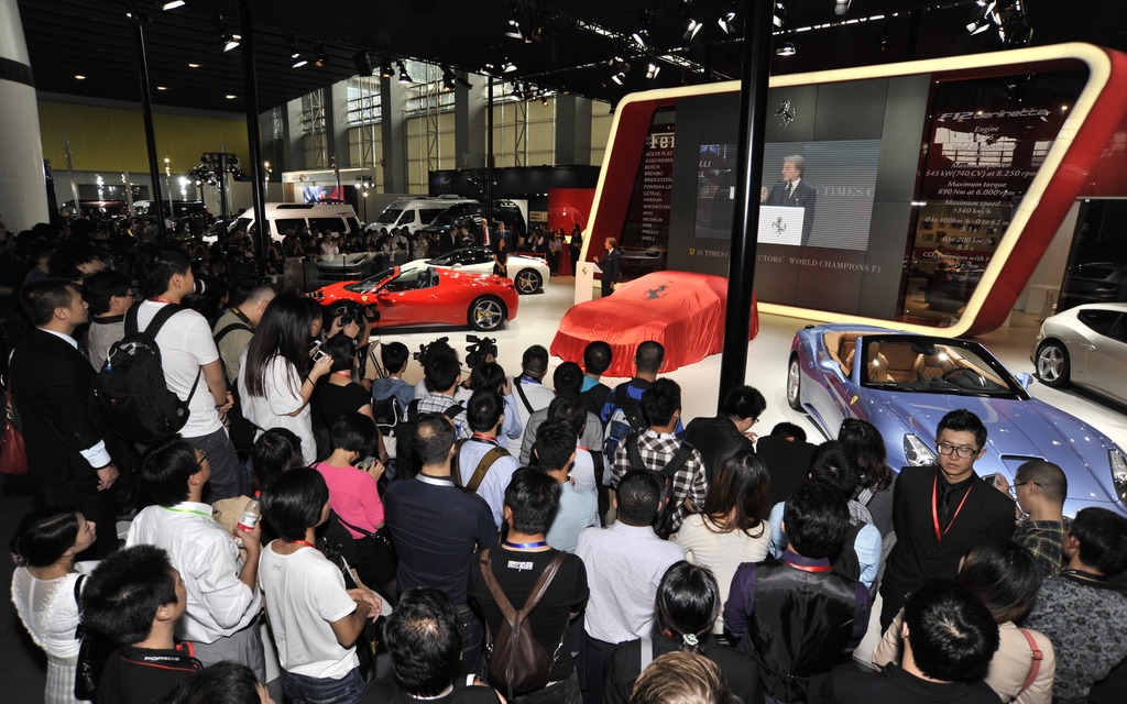 Accredited journalists covering the Guangzhou Auto Show.