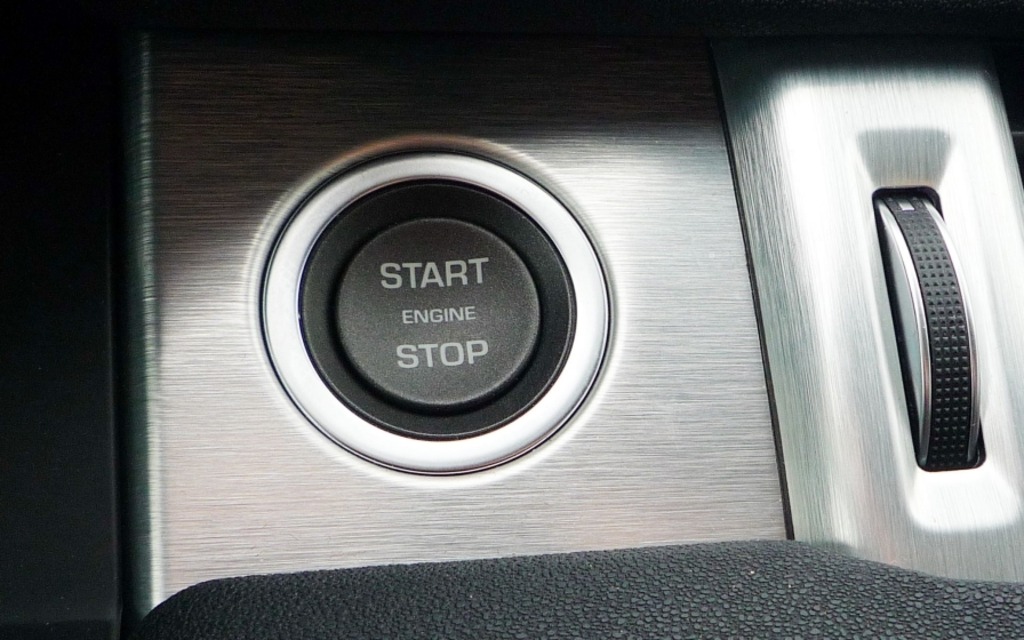 The button used to start the engine.