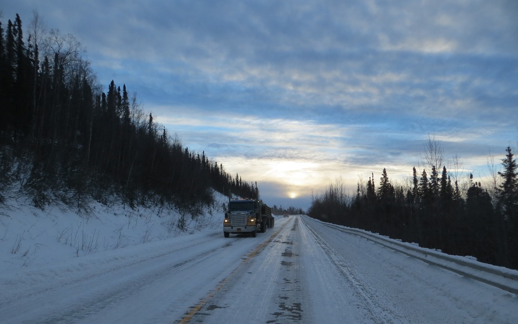 The Dalton Highway is the domain of the eighteen wheeler.