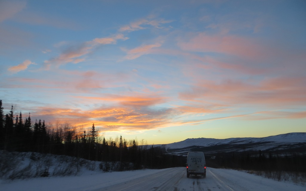 The beauty of driving into an Alaskan sunrise cannot be overstated.