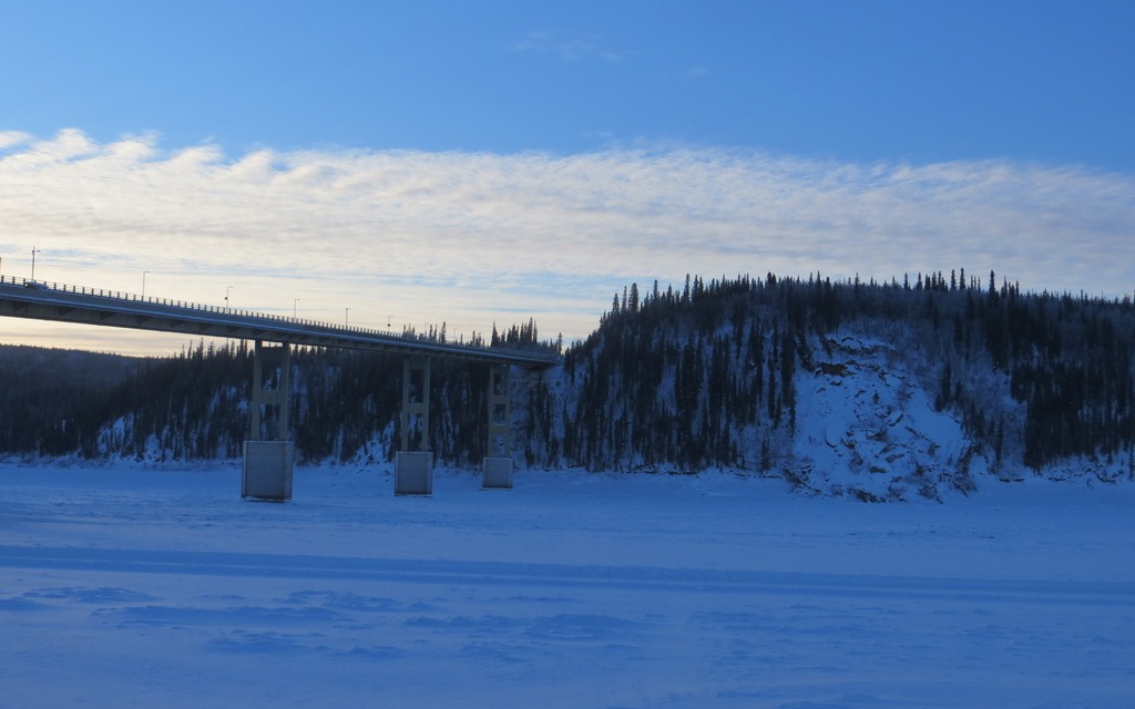 A landslide frozen in time on the banks of the Yukon River.