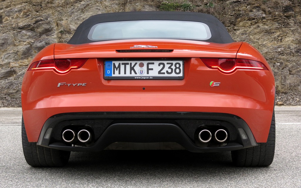 The F-Type V8 S is recognizable by its four exhaust tips