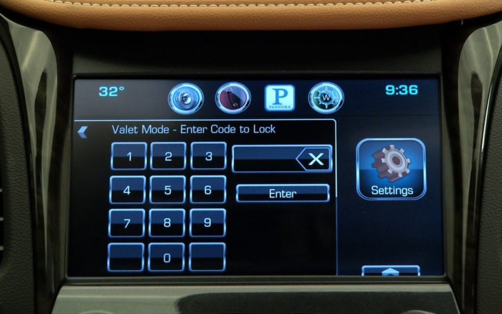 Valet Mode is controlled via the screen. 
