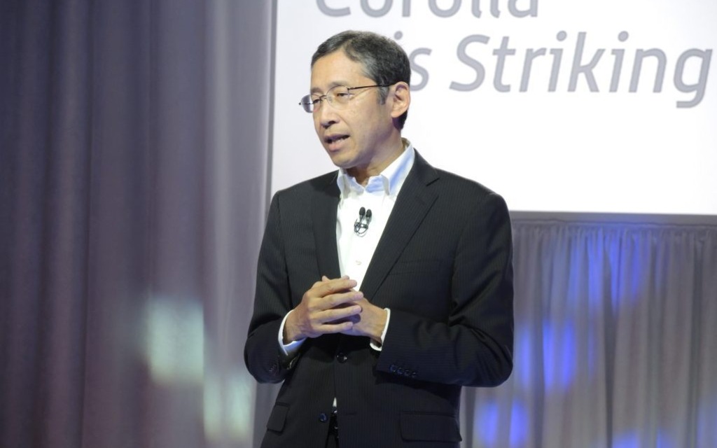 Seiji Iichi, President of Toyota Canada, unveils the 2014 edition. 