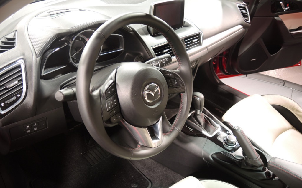 The dashboard is oriented more towards the driver.
