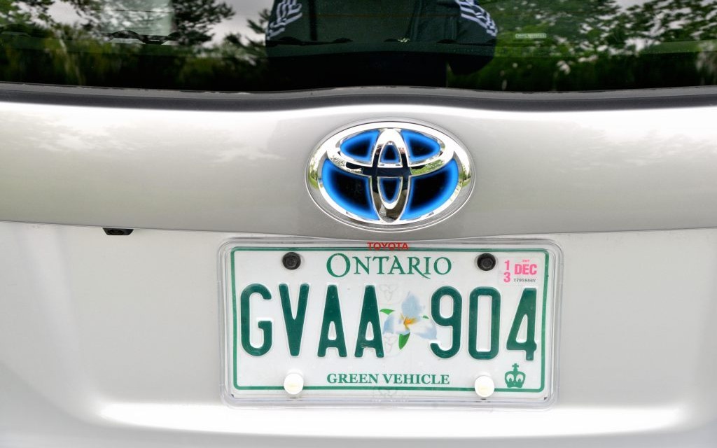 In Ontario, there are special licence plates for green vehicles.