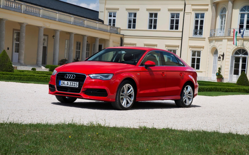 2015 Audi A3 in front of the Karolyi Castle in Hungary
