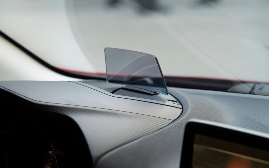 The head-up display is projected onto this small screen.