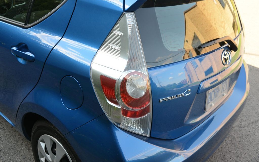  The Prius C has sizeable taillights.