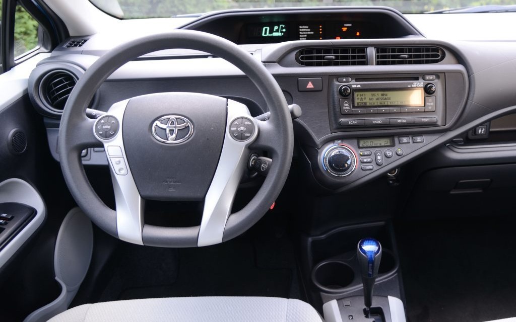  The Toyota Prius C offers a rather unique gauge layout.