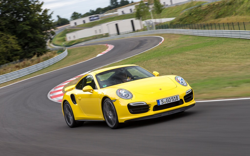 2014 Porsche 911 Turbo on the Bilster Berg circuit in Germany.