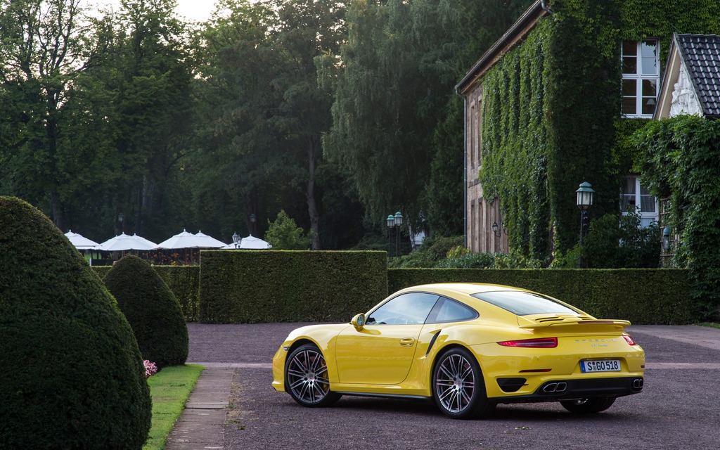 The 2014 Porsche 911 Turbo at the Gräflicher Park Resort Hotel.