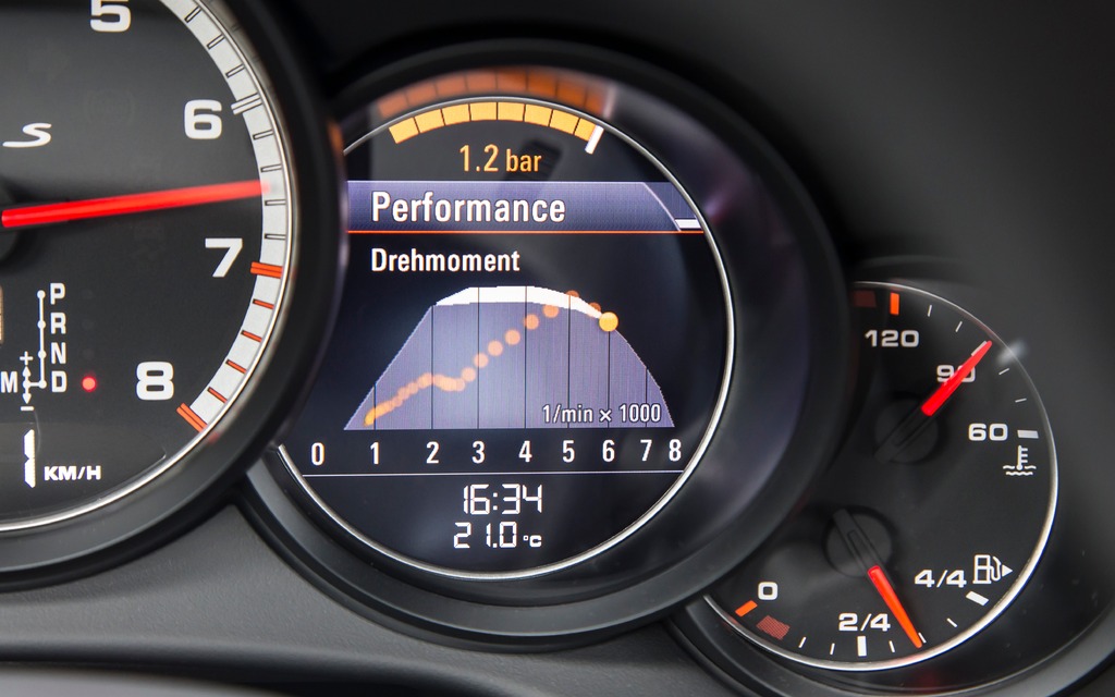 2014 Porsche 911 Turbo: Performance gauge.