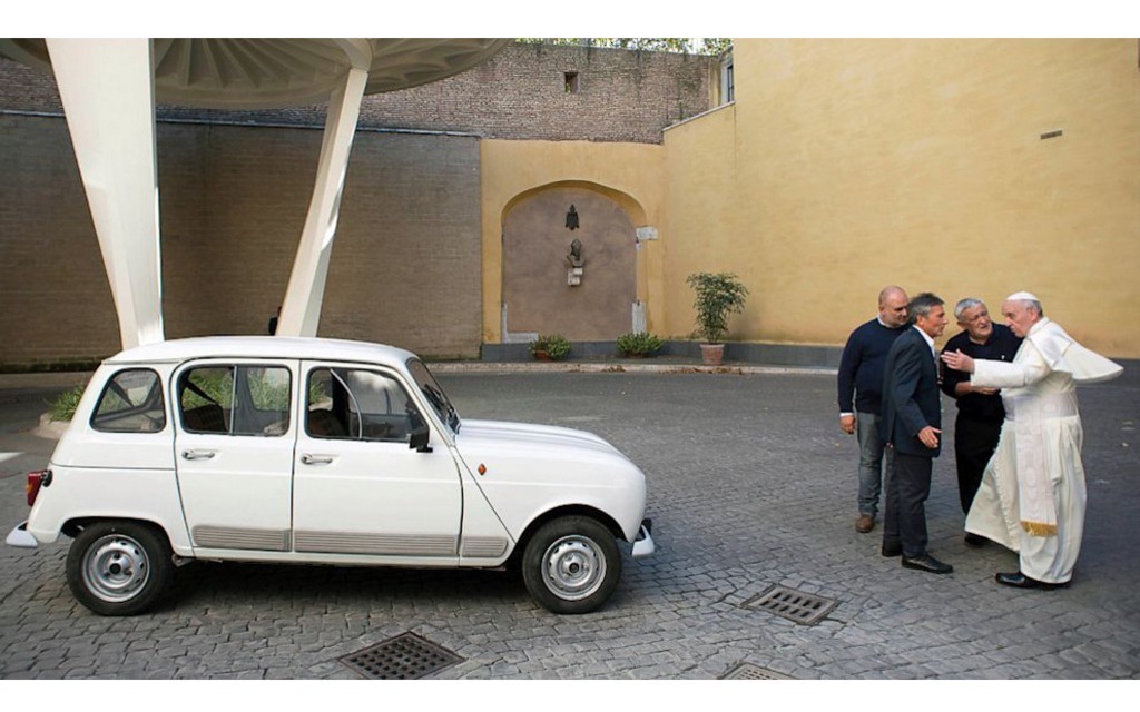 The Pope with his 1984 Renault 4
