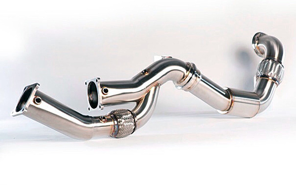 A complete segment of the Bugatti’s stainless steel exhaust.