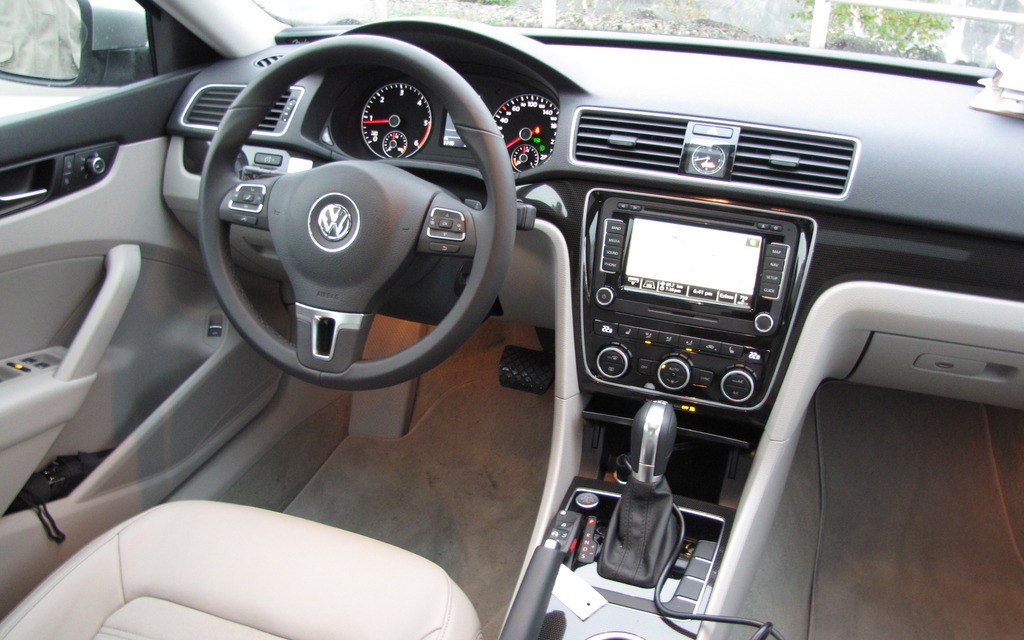 The Passat’s very functional interior.