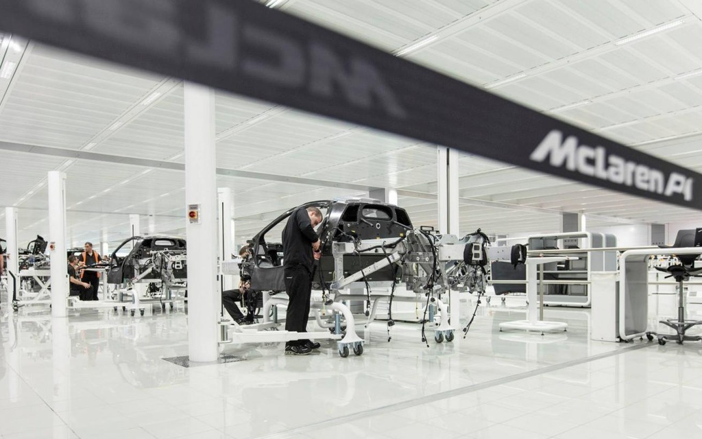 The McLaren P1 being hand assembled
