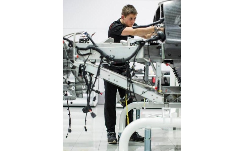 The McLaren P1 being hand assembled