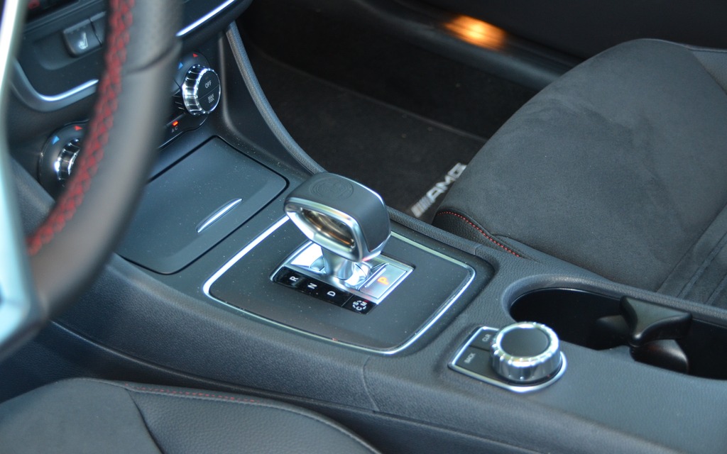The CLA 45 AMG’s very lovely stick shift is located on the console.