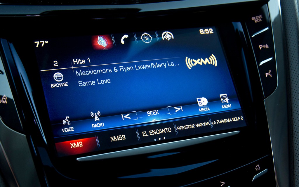 Cadillac’s all-new CUE system graces the centre of the dashboard.
