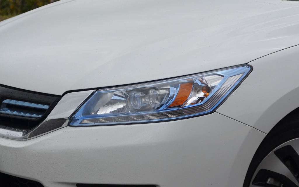 Blue headlights for the Accord Hybrid.