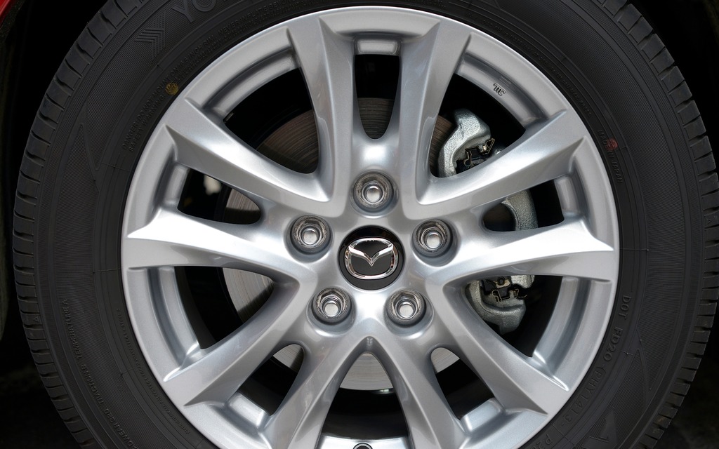 The wheels add to the car’s overall style.