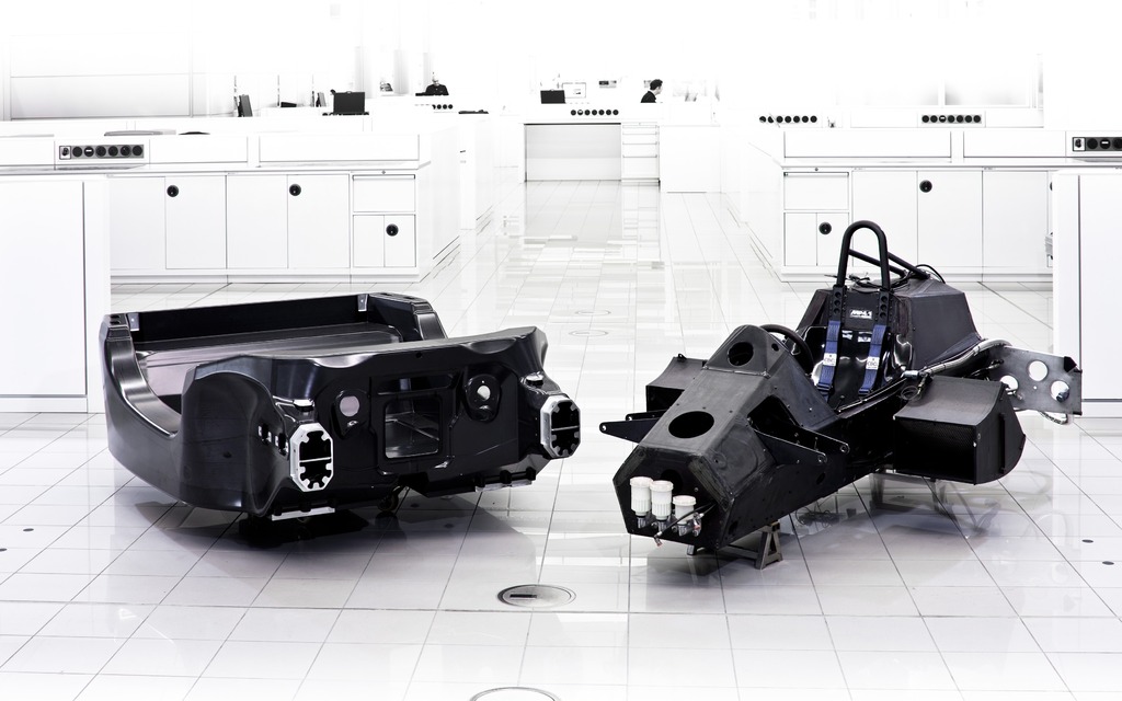 The carbon fibre bodies of the McLaren 12C and the MP4/1 pioneer.