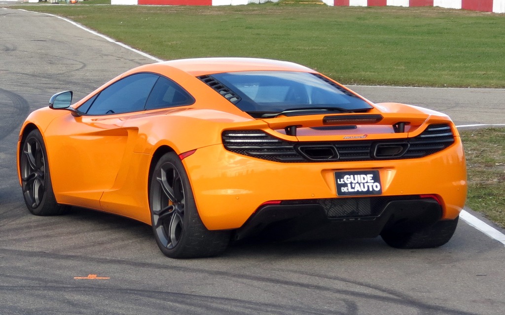  Rear view of the McLaren MP4-12C at rest.