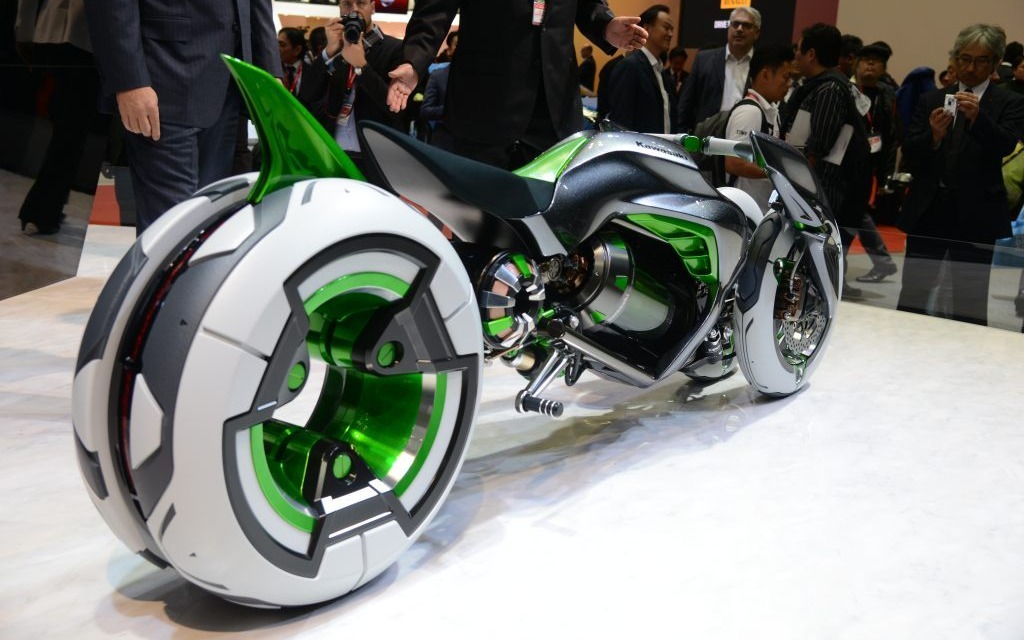 Vision du futur: moto électrique chez Kawazaki.