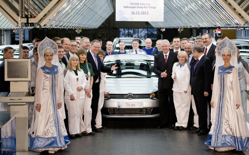 The 700 000th Volkswagen assembled at the Kaluga factory, in Russia