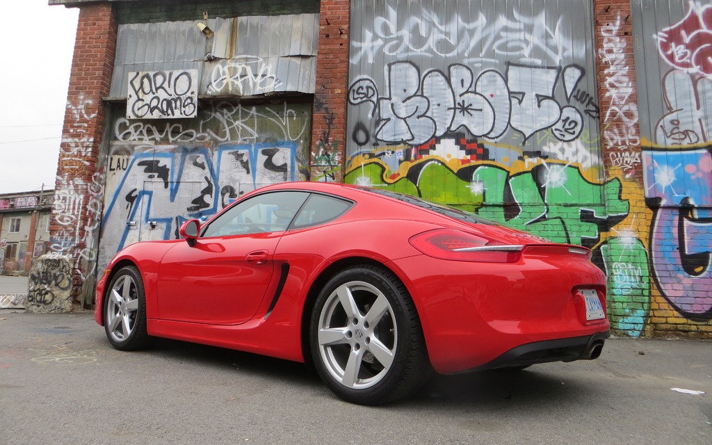 The rear three-quarter view is one of the best when approaching the Cayman.