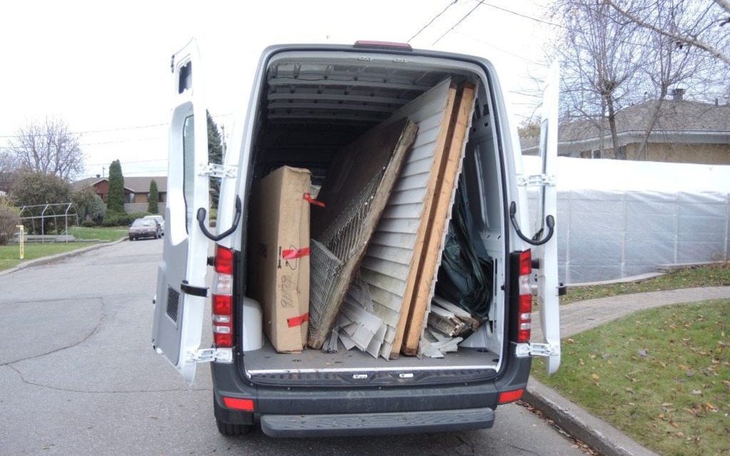  The Sprinter can carry a complete garden shed, except for the roof.